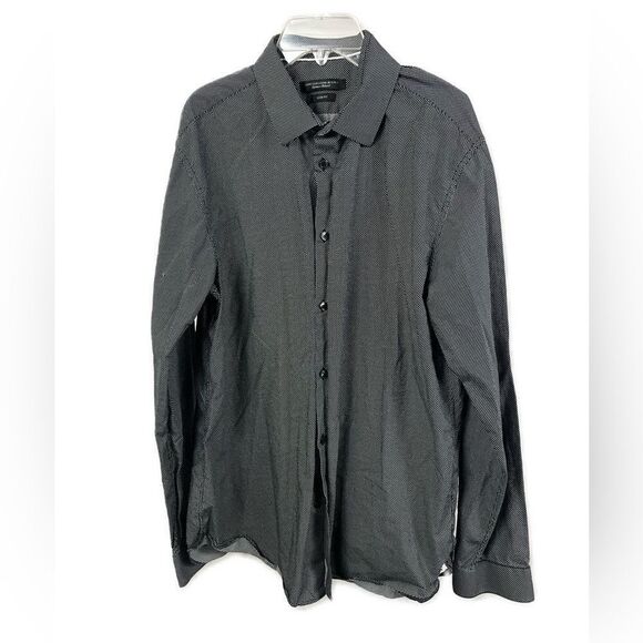 John Varvatos Men's Black‎ Dot Printed Button Down Dress Short- Size Neck 16 - Picture 1 of 8